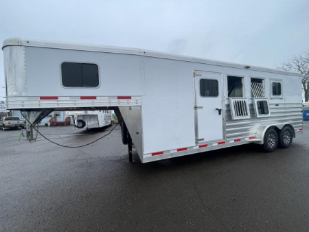 New REDUCED $2300 BELOW COST! NEW 2024 Exiss 7400 4H GN TRAILER- Easy Care Flooring - 7'8  Tall - All Aluminum Construction!