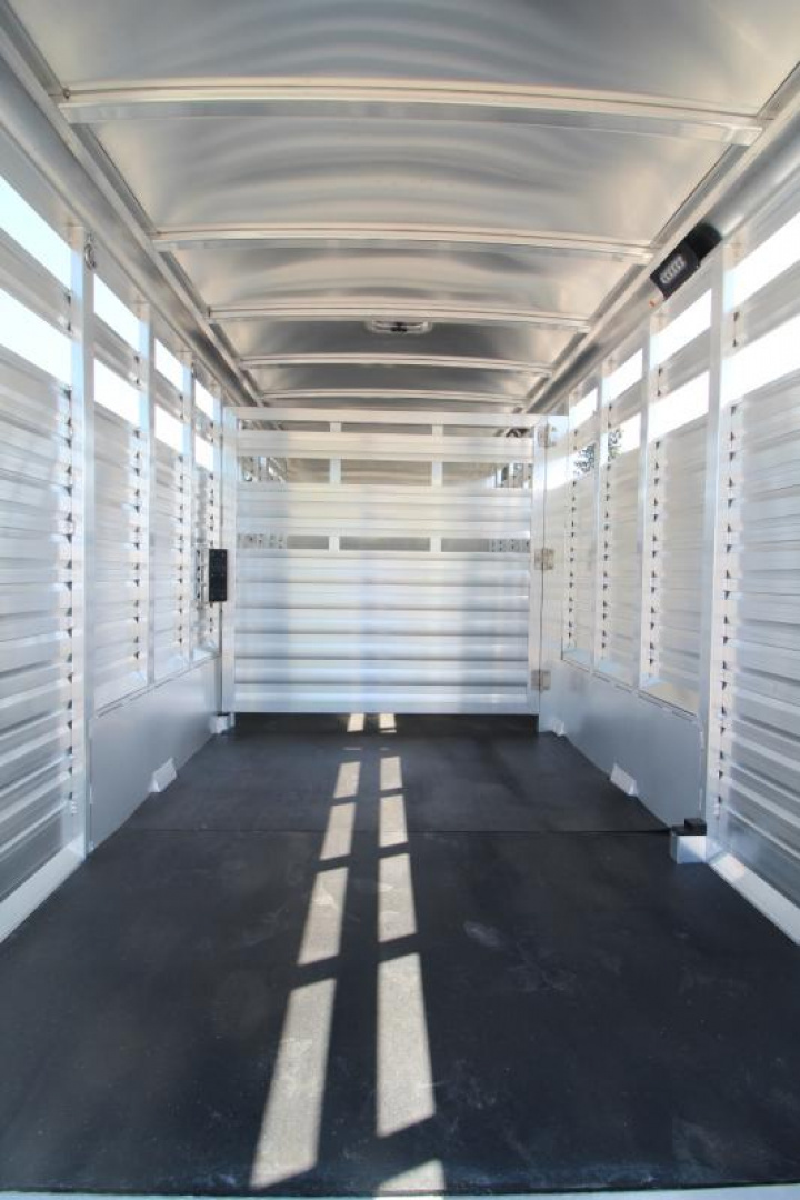 New Price Drop $3000-2025 Exiss Trailers STC 7020 Stock / Stock Combo Trailer-7'2" Tall-Rubber Mats-Stainless Steel Front Nose-Rear Gate w/Slider
