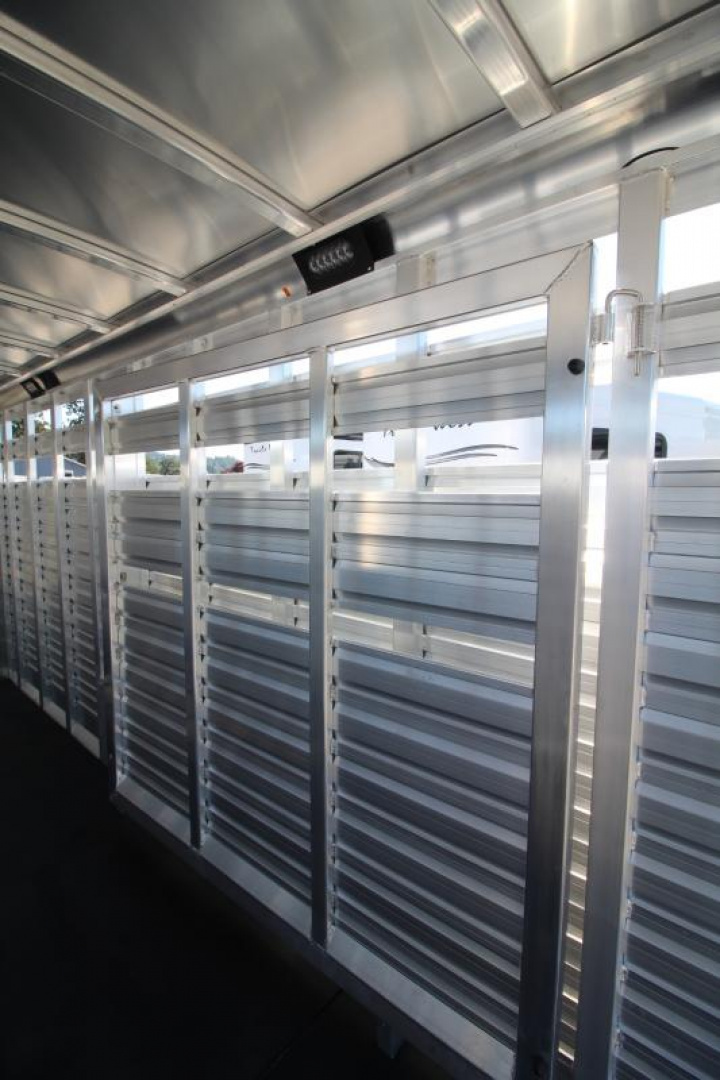 New Price Drop $3000-2025 Exiss Trailers STC 7020 Stock / Stock Combo Trailer-7'2" Tall-Rubber Mats-Stainless Steel Front Nose-Rear Gate w/Slider