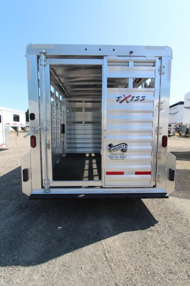New Price Drop $3000-2025 Exiss Trailers STC 7020 Stock / Stock Combo Trailer-7'2" Tall-Rubber Mats-Stainless Steel Front Nose-Rear Gate w/Slider
