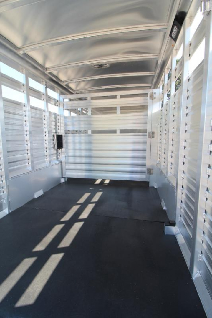 New Price Drop $3000-2025 Exiss Trailers STC 7020 Stock / Stock Combo Trailer-7'2" Tall-Rubber Mats-Stainless Steel Front Nose-Rear Gate w/Slider