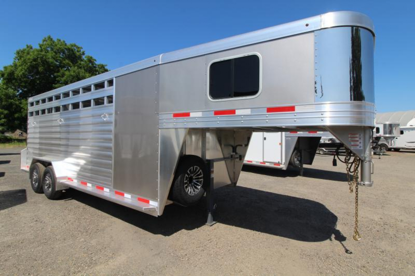 New Price Drop $3000-2025 Exiss Trailers STC 7020 Stock / Stock Combo Trailer-7'2" Tall-Rubber Mats-Stainless Steel Front Nose-Rear Gate w/Slider
