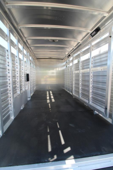 New Price Drop $3000-2025 Exiss Trailers STC 7020 Stock / Stock Combo Trailer-7'2" Tall-Rubber Mats-Stainless Steel Front Nose-Rear Gate w/Slider