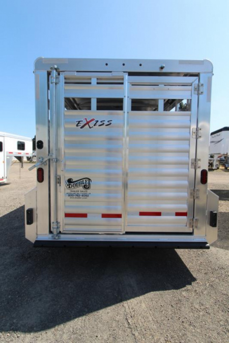 New Price Drop $3000-2025 Exiss Trailers STC 7020 Stock / Stock Combo Trailer-7'2" Tall-Rubber Mats-Stainless Steel Front Nose-Rear Gate w/Slider