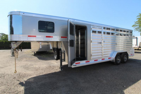 New Price Drop $3000-2025 Exiss Trailers STC 7020 Stock / Stock Combo Trailer-7'2" Tall-Rubber Mats-Stainless Steel Front Nose-Rear Gate w/Slider