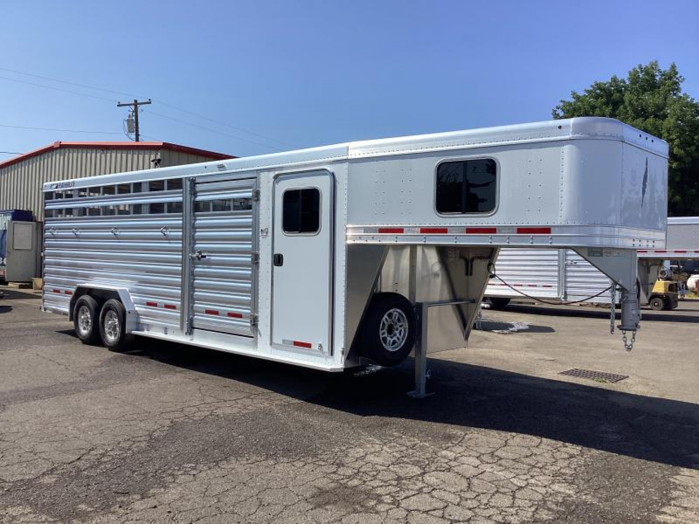 New PRICE REDUCED $3,700 2025 8413 24' Stock Combo Trailer-7' Tall-7'6" Wide-Easy Care Flooring - 54"Escape door - Rear & center cut gates w/Sliders Tack Package