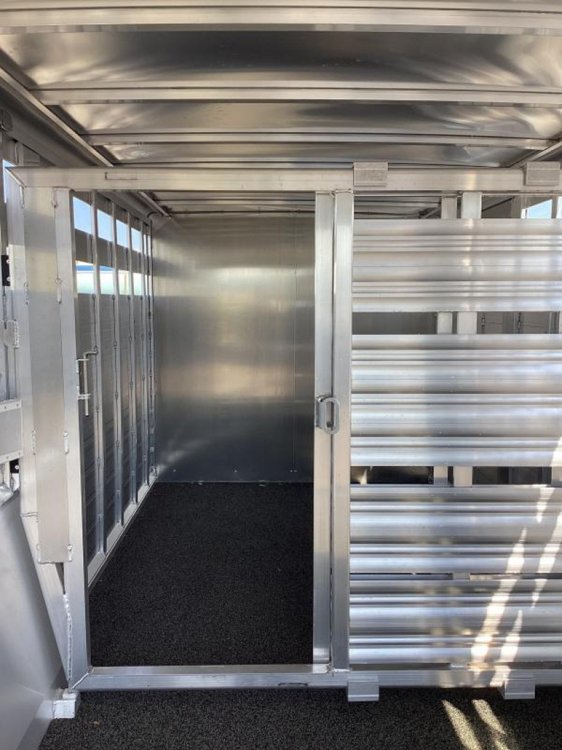 New PRICE REDUCED $3,700 2025 8413 24' Stock Combo Trailer-7' Tall-7'6" Wide-Easy Care Flooring - 54"Escape door - Rear & center cut gates w/Sliders Tack Package