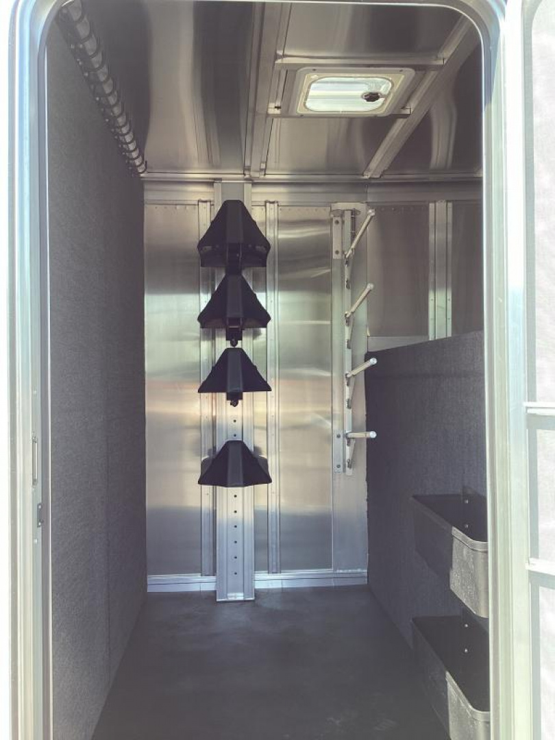 New PRICE REDUCED $3,700 2025 8413 24' Stock Combo Trailer-7' Tall-7'6" Wide-Easy Care Flooring - 54"Escape door - Rear & center cut gates w/Sliders Tack Package