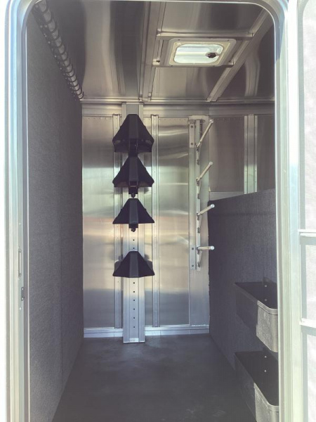 New PRICE REDUCED $3,700 2025 8413 24' Stock Combo Trailer-7' Tall-7'6" Wide-Easy Care Flooring - 54"Escape door - Rear & center cut gates w/Sliders Tack Package