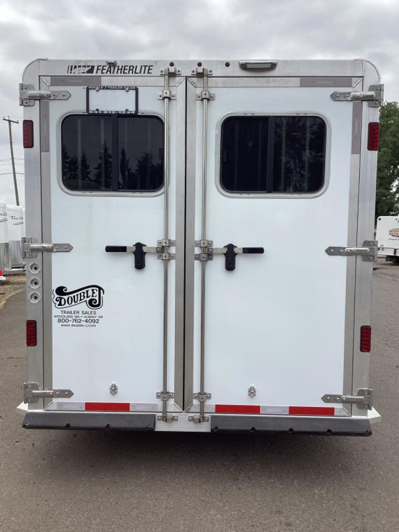 New RED $3300! 2024 Featherlite 9600-7472 4 Horse Trailer-Swing Out Saddle Rack-Stud Divider-Screen Door-Easy Care Flooring