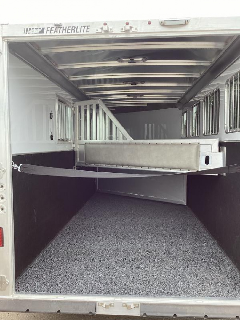 New RED $3300! 2024 Featherlite 9600-7472 4 Horse Trailer-Swing Out Saddle Rack-Stud Divider-Screen Door-Easy Care Flooring