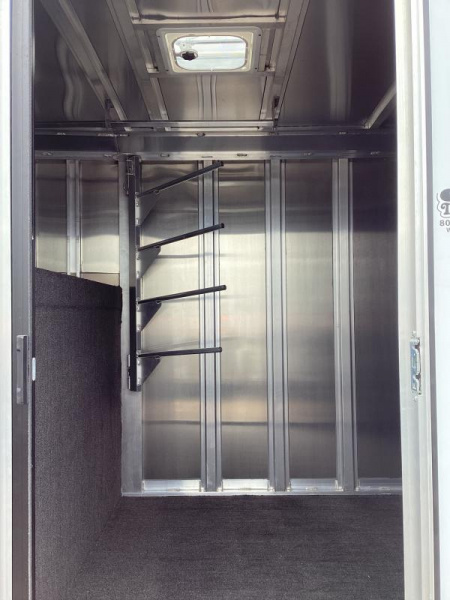 New RED $3300! 2024 Featherlite 9600-7472 4 Horse Trailer-Swing Out Saddle Rack-Stud Divider-Screen Door-Easy Care Flooring