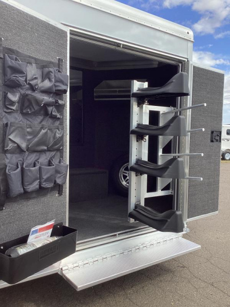 New ON ORDER COMING SOON!! MODEL 9400  PREMIERE TACK  4 HORSE WITH HUGE SIDE TACK.  7'6  TALL. LOADED!