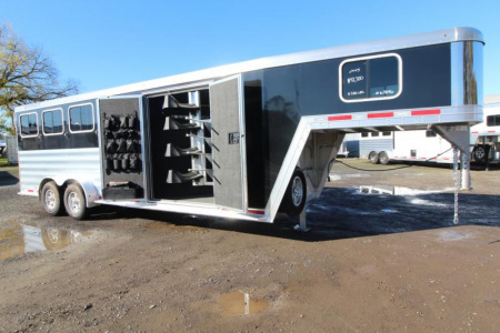 New 2025 Featherlite 9600 4 Horse Trailer HUGE side Tack with lots of Amenities, 7W, 7T, Easy care Flooring, 10 Year Warranty