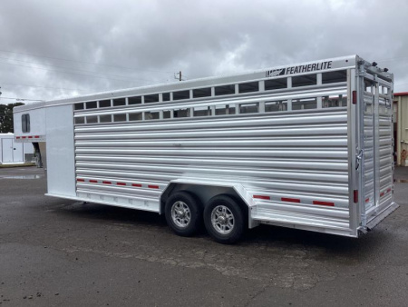 New PRICE REDUCED $3,600 2025 Featherlite 8413 24' Perfectfit Stock Combo Trailer-Escape Door Center & rear gates w/sliders-7'T-7'W