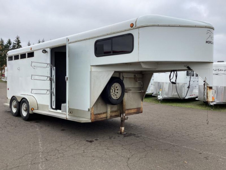 Used 2003 Morgan Built 3H Gooseneck Trailer- Rear Tack -Large Dressing Room w/ Wardrobe Cabinet