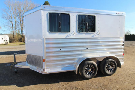 New PRICE DROP!!! -2025 Exiss Trailers Express XT 2 Horse Trailer-Easy Care Flooring- 7'2" Tall- Blanket Bar- Adjustable Saddle Rack-LED Lights- Double Rear Doors