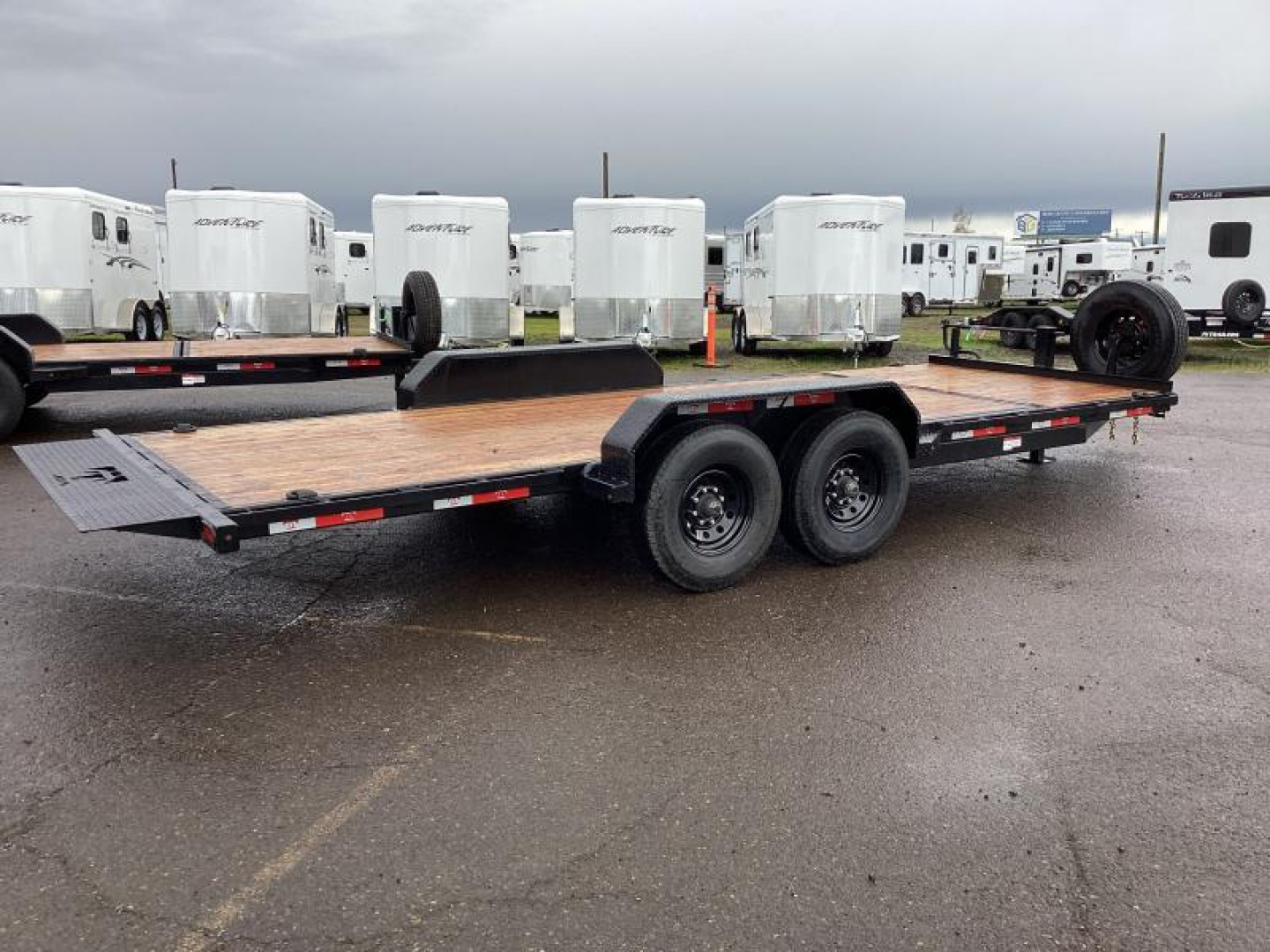 New Price Reduced $900 -2025  Teton 22' Tilt Deck Trailer- 28' Overall length- 14k- 6' Stationary w/ 16' Gravity Tilt-Chain Box
