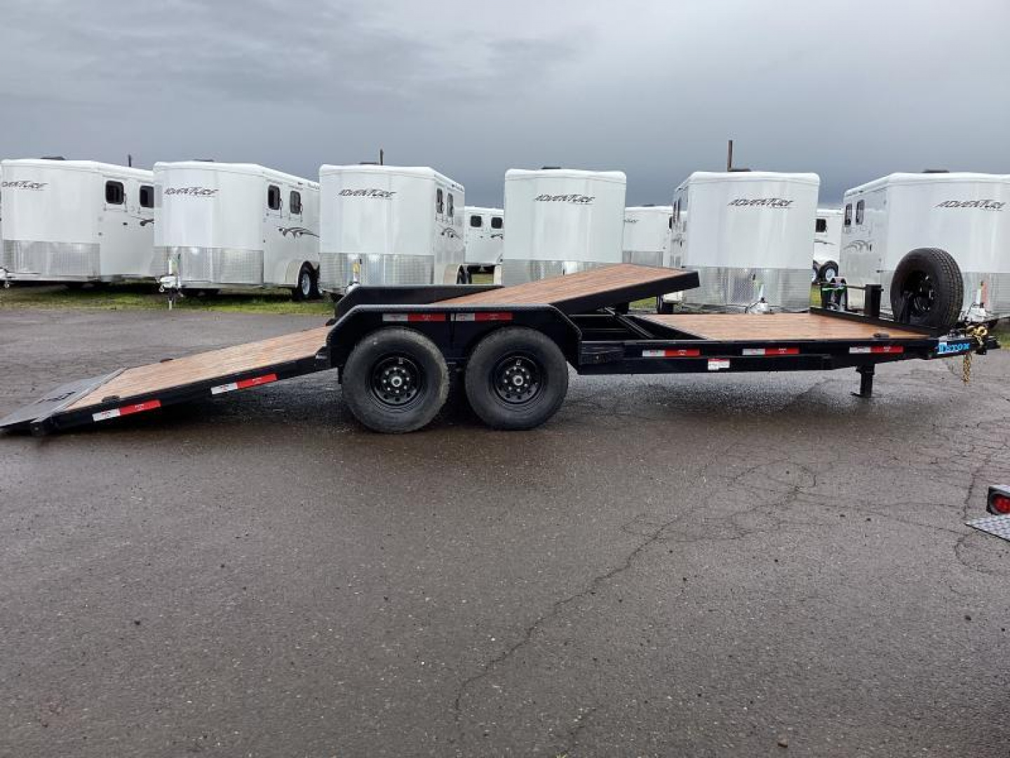 New Price Reduced $900 -2025  Teton 22' Tilt Deck Trailer- 28' Overall length- 14k- 6' Stationary w/ 16' Gravity Tilt-Chain Box