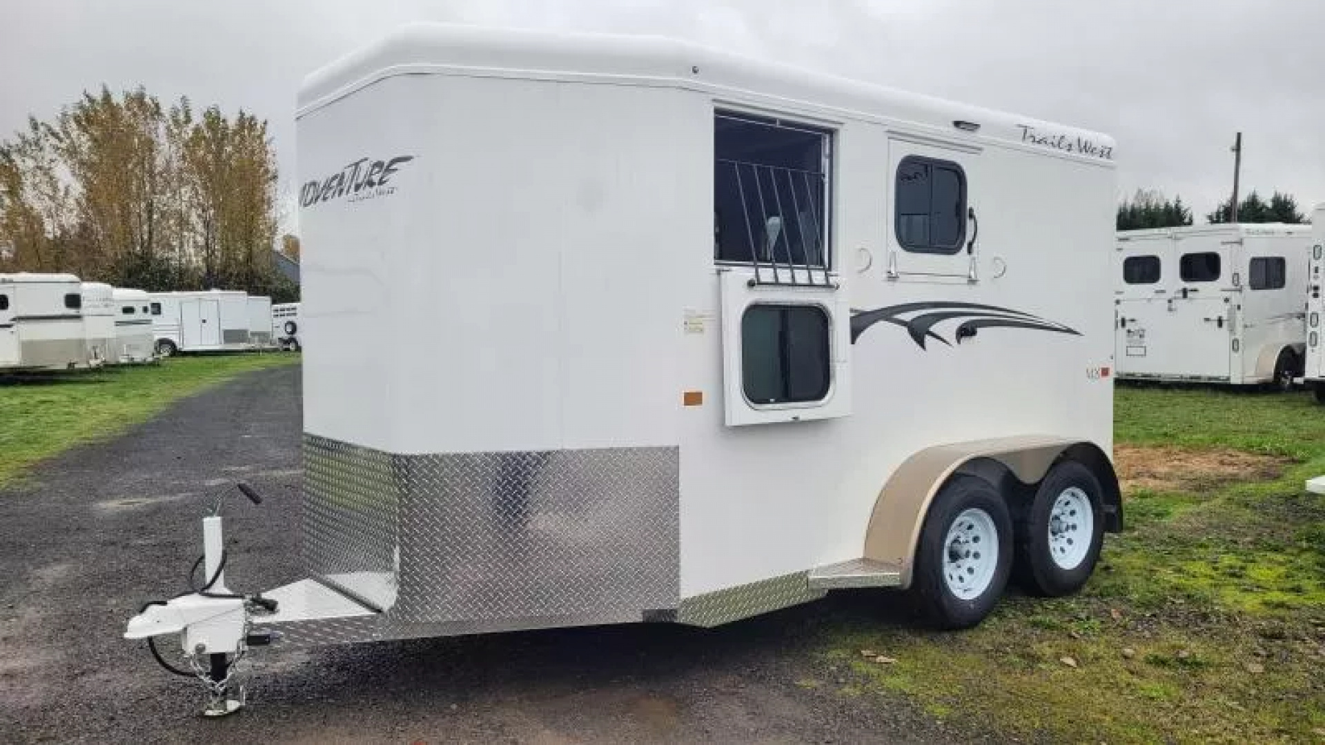 New 2026 Trails West Adventure MX II 2 Horse Trailer - Swing out saddle rack
