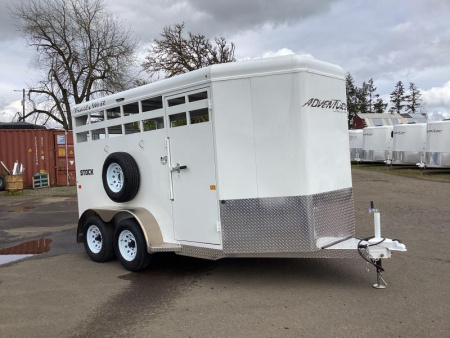 New 2026 Trails West Adventure II 14' Stock Trailer - Rear Sort Door - Side Door