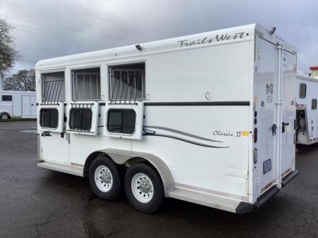 Used 2016 Trails West Classic II 3 Horse Trailer- Escape Door-Swing out Saddle rack
