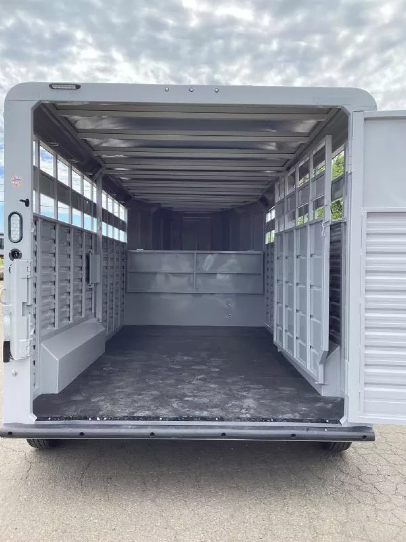 New 2026 Trails West Hotshot 16' Stock Trailer - 7'6" Wide - 7' Tall - Sort Gate in Rear Door