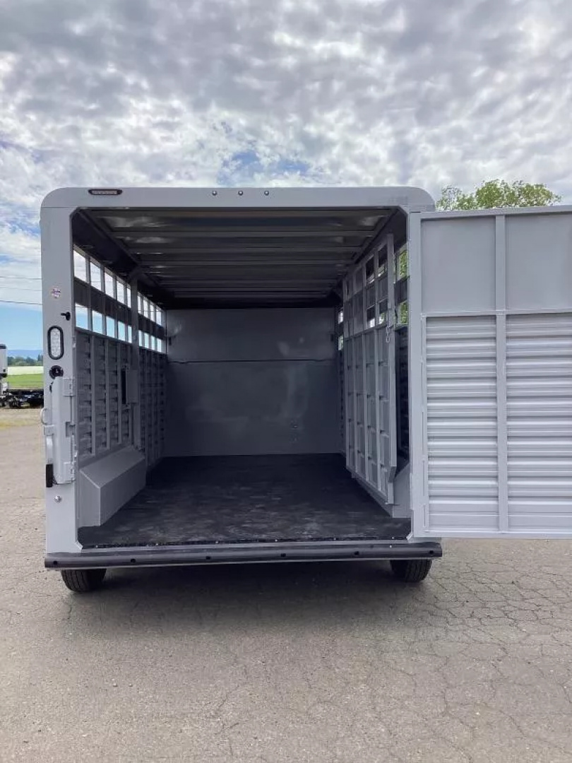 New 2026 Trails West Hotshot 16' Stock Trailer - 7'6" Wide - 7' Tall - Sort Gate in Rear Door