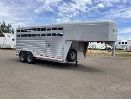 New 2026 Trails West Hotshot 16' Stock Trailer - 7'6  Wide - 7' Tall - Sort Gate in Rear Door