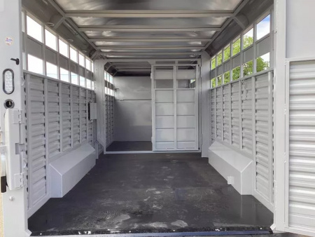 New PRICE REDUCED 2026 Trails West Hotshot 20' Stock Trailer-7'6" Wide- Enclosed Rear Gate- Sort Gate in Center Gate- Spare Tire