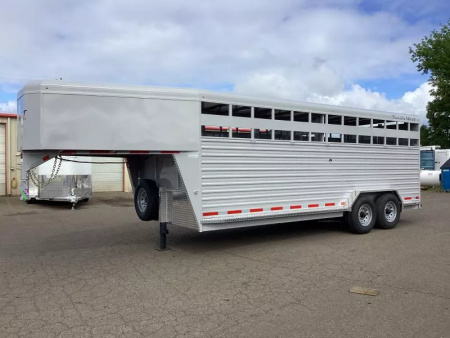 New PRICE REDUCED 2026 Trails West Hotshot 20' Stock Trailer-7'6" Wide- Enclosed Rear Gate- Sort Gate in Center Gate- Spare Tire
