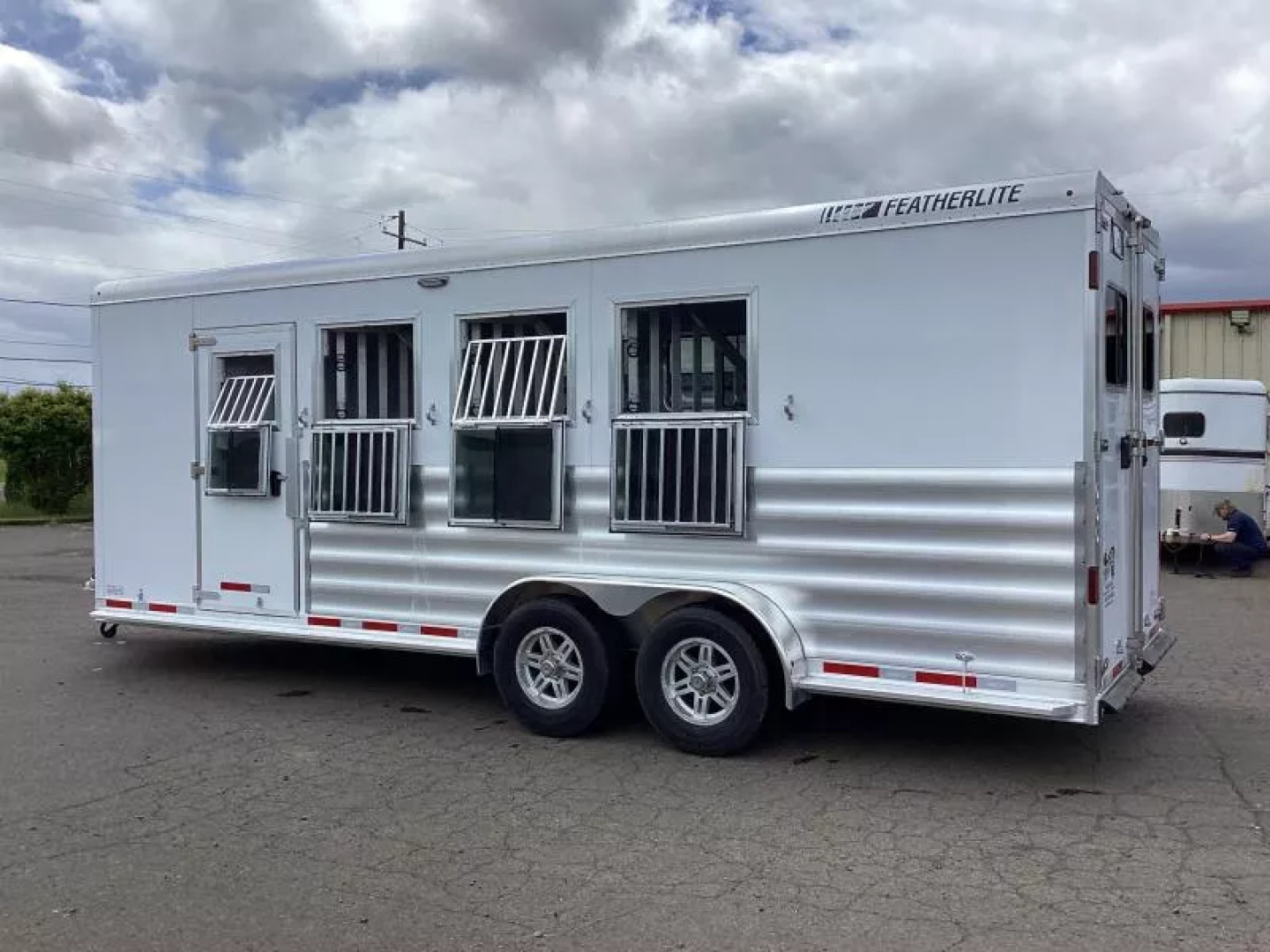 New 2025 Featherlite 9400 4 Horse -Premier Tack-7'6" Tall-Easy Care Flooring-Lined & Insulated Dressing/Tack Room Ceiling-Stud Divider-Escape Door