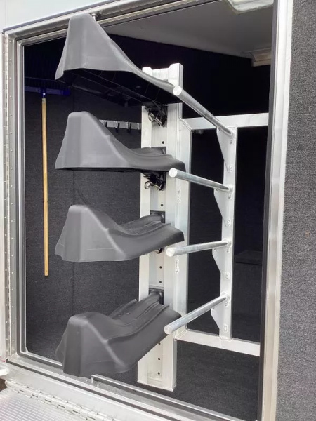 New 2025 Featherlite 9400 4 Horse -Premier Tack-7'6" Tall-Easy Care Flooring-Lined & Insulated Dressing/Tack Room Ceiling-Stud Divider-Escape Door