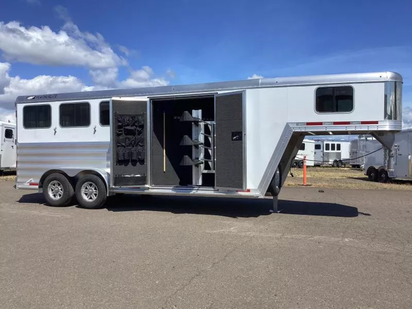New Price Reduced $500!2025 Featherlite 9600 3 Horse-Premier Tack-7' Tall-50" Slant Wall Dressing Room-Water Tank