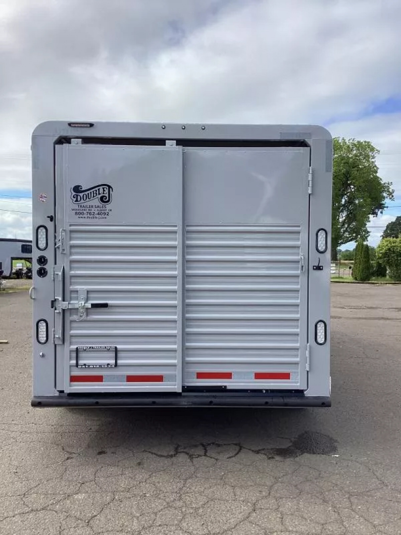 New 2026 Trails West Hotshot 20' Stock Trailer-7'6" Wide- Enclosed Rear Gate- Sort Gate in Center Gate- Spare Tire