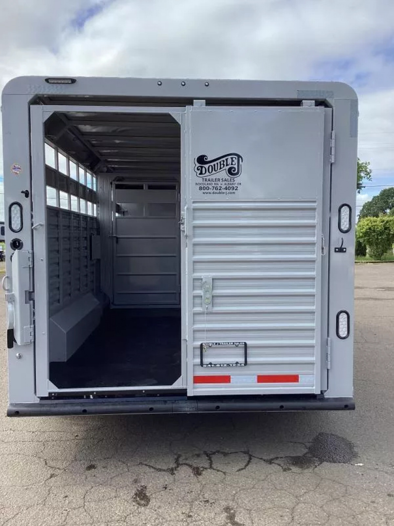 New 2026 Trails West Hotshot 20' Stock Trailer-7'6" Wide- Enclosed Rear Gate- Sort Gate in Center Gate- Spare Tire