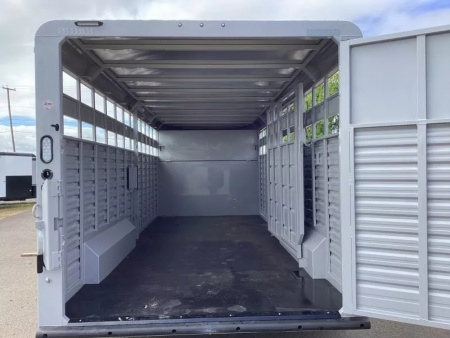 New 2026 Trails West Hotshot 20' Stock Trailer-7'6" Wide- Enclosed Rear Gate- Sort Gate in Center Gate- Spare Tire