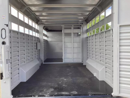 New 2026 Trails West Hotshot 20' Stock Trailer-7'6" Wide- Enclosed Rear Gate- Sort Gate in Center Gate- Spare Tire
