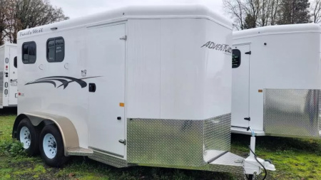 New 2026 Trails West Adventure MX II 2 Horse Trailer-Swing-Out Saddle Rack-Water Tank-7' Tall-Rear Windows