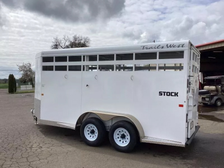 New 2026 Trails West Adventure II 17' Stock Trailer - Center Gate - Rear Door Sort Door - Side Door