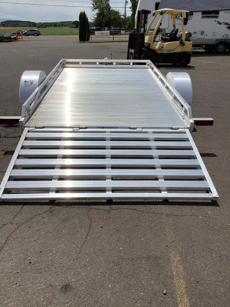New Price Reduced - 2025 Featherlite  1693 Flatbed 10' Utility Trailer - All Aluminum - 8 Stake Pockets - Rubber Torsion Axles Utility Trailer