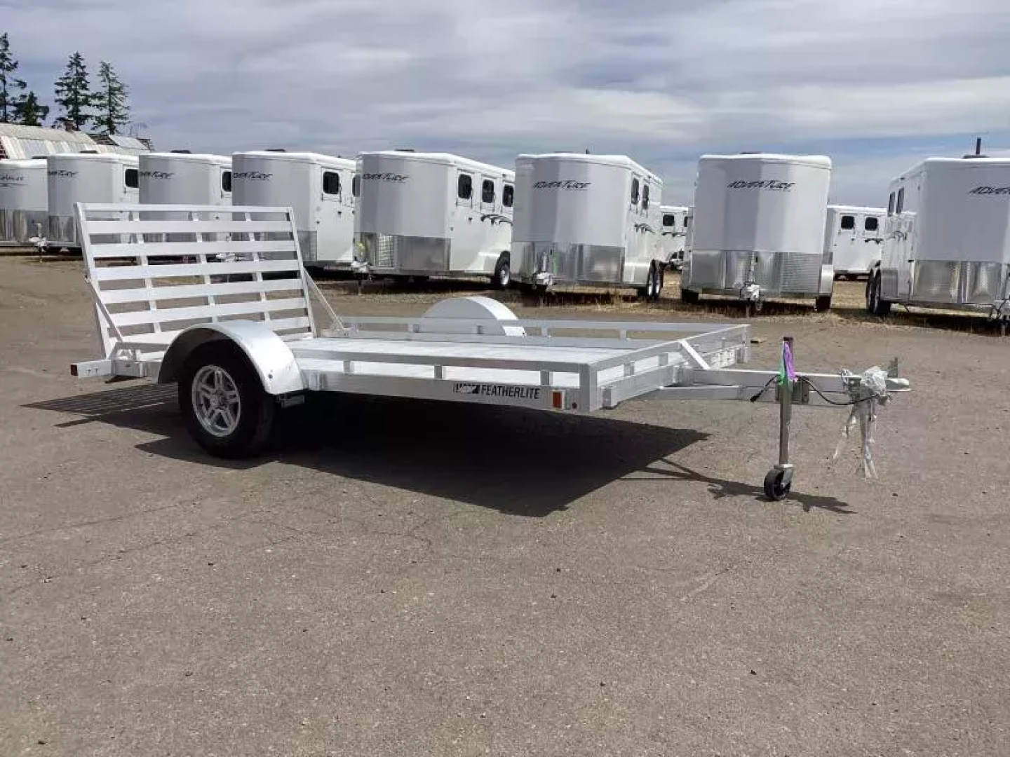 New Price Reduced - 2025 Featherlite 1693 Flatbed 10' Utility Trailer - All Aluminum - 8 Stake Pockets - Rubber Torsion Axles