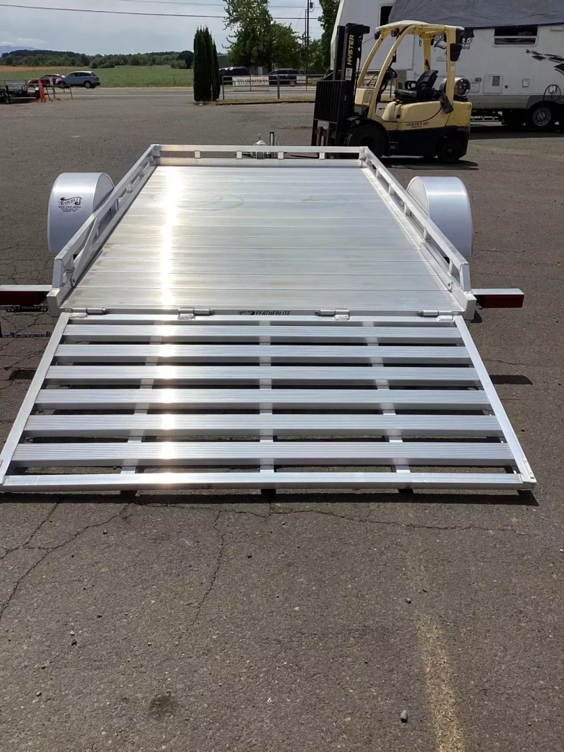 New Price Reduced - 2025 Featherlite 1693 Flatbed 10' Utility Trailer - All Aluminum - 8 Stake Pockets - Rubber Torsion Axles
