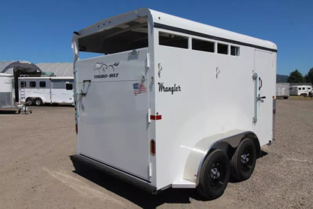 New 2026 Thuro-Bilt Wrangler 2 Horse Trailer-Telescoping Padded Dividers-Swing-Out Saddle Tree- Spare Tire- Extra Divider Catch Horse Trailer