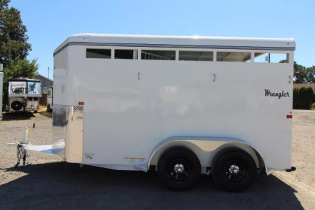 New 2026 Thuro-Bilt Wrangler 2 Horse Trailer-Telescoping Padded Dividers-Swing-Out Saddle Tree- Spare Tire- Extra Divider Catch Horse Trailer