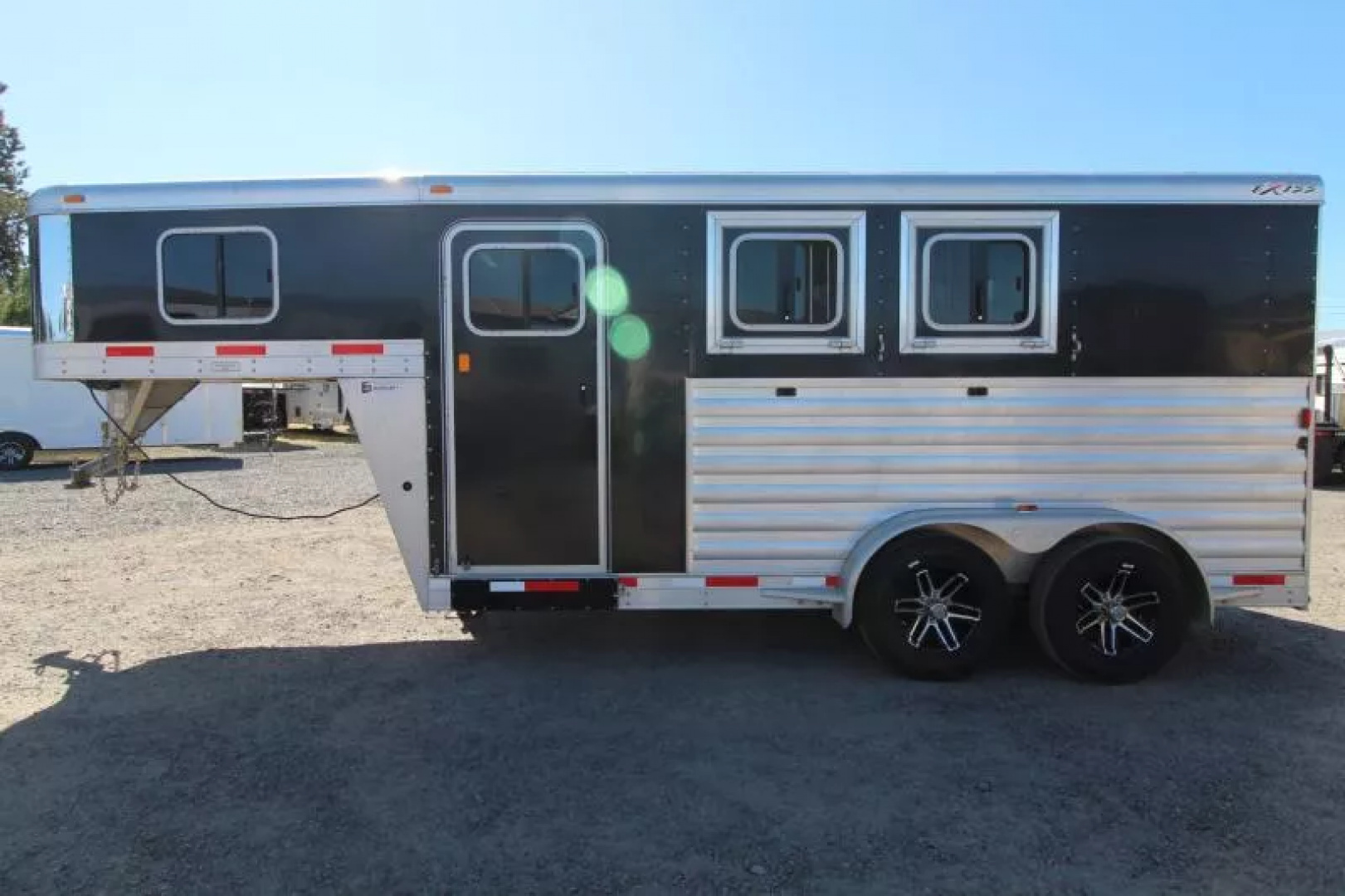 Used 2017 Exiss 7200 Large Dressing Room - Rear Tack - Movable saddle rack 2 Horse Aluminum Trailer