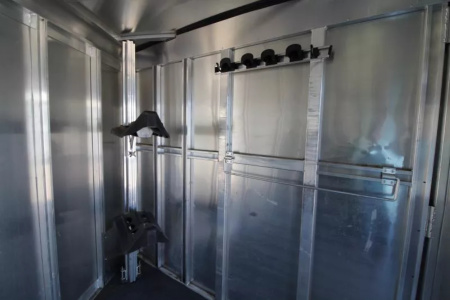 Used 2017 Exiss 7200 Large Dressing Room - Rear Tack - Movable saddle rack 2 Horse Aluminum Trailer