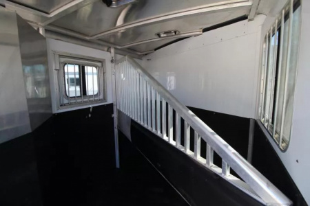 Used 2017 Exiss 7200 Large Dressing Room - Rear Tack - Movable saddle rack 2 Horse Aluminum Trailer