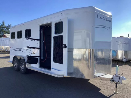 New 2026 Trails West Classic II Extra Tall - 2' added to Tack Room - Escape Door - 3 Horse Trailer