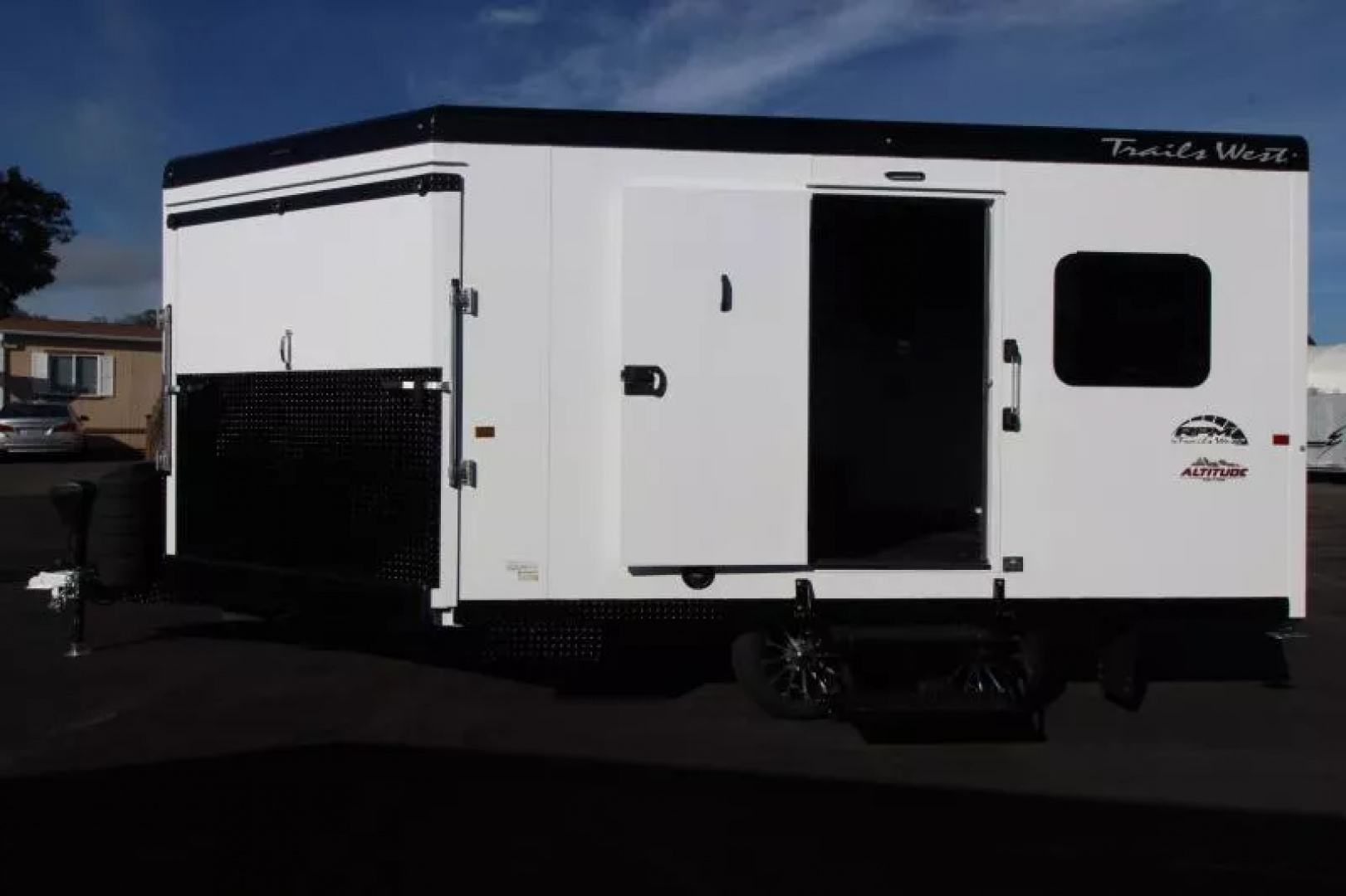 New 2026 Trails West RPM 20' Snowmobile Trailer-Altitude Pckg. - Electric Jack- 30 gal. Fuel Cell-Power Rear Ramp-7.5 gal. LP Tanks